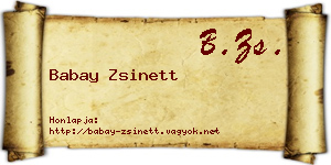 Babay Zsinett névjegykártya